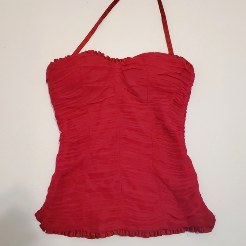 BEBE Fuschia Hot Pink Halter Bustier Corset Top - Size XXS, 00